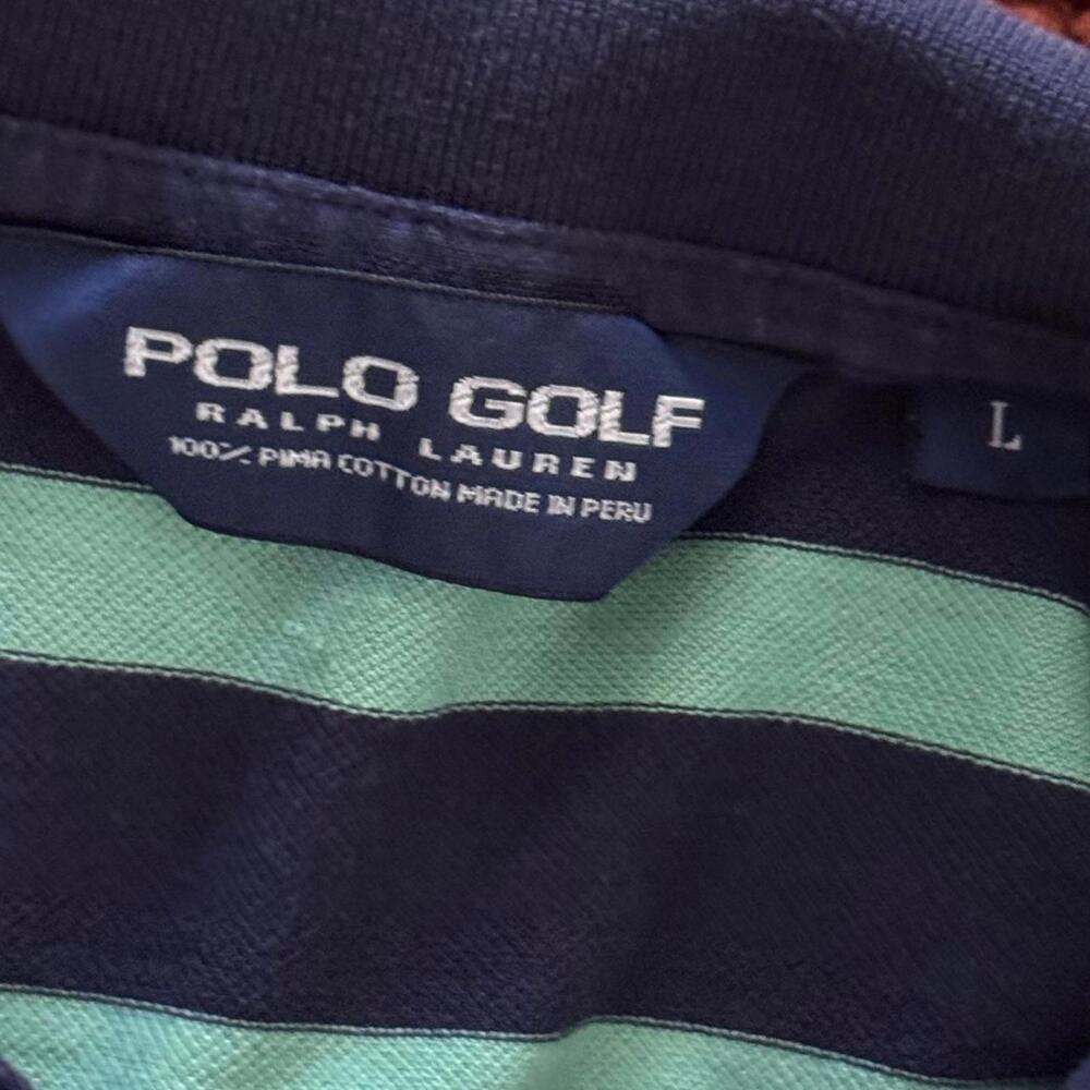 Polo Golf Ralph Lauren Shirt Men's L Pima Cotton Castle Pines Striped Vintage‎ - Picture 2 of 8